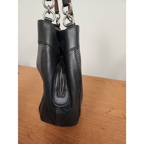 Coach Legacy Jacquard Lexy Black Canvas 3 Compartments Shoulder Bag - Picture 7 of 10